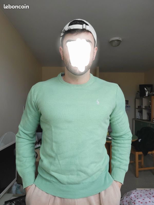Pull Ralph Lauren vert pastel taille L (image 1)