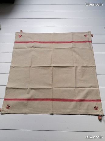ALIZEA ou AMADEUS ou ATHEZZA ? - NAPPE CARRÉE CŒURS RAYURES - 1m x 1m - NEUF ❤️ (image 4)