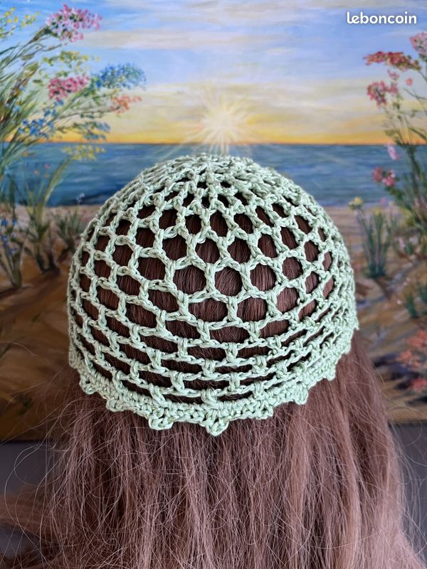 Chapeau Bob/bonnet En Crochet Fait Main - Taille Unique Blanc - Style Bohème Hippie Vintage - Neuf Avec étiquettes