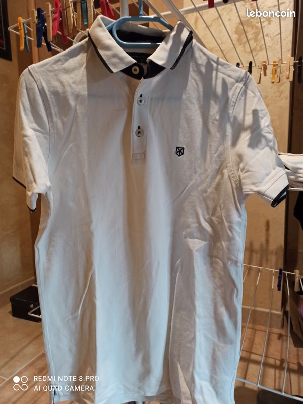 Polo blanc Jack Jones taille S (image 1)