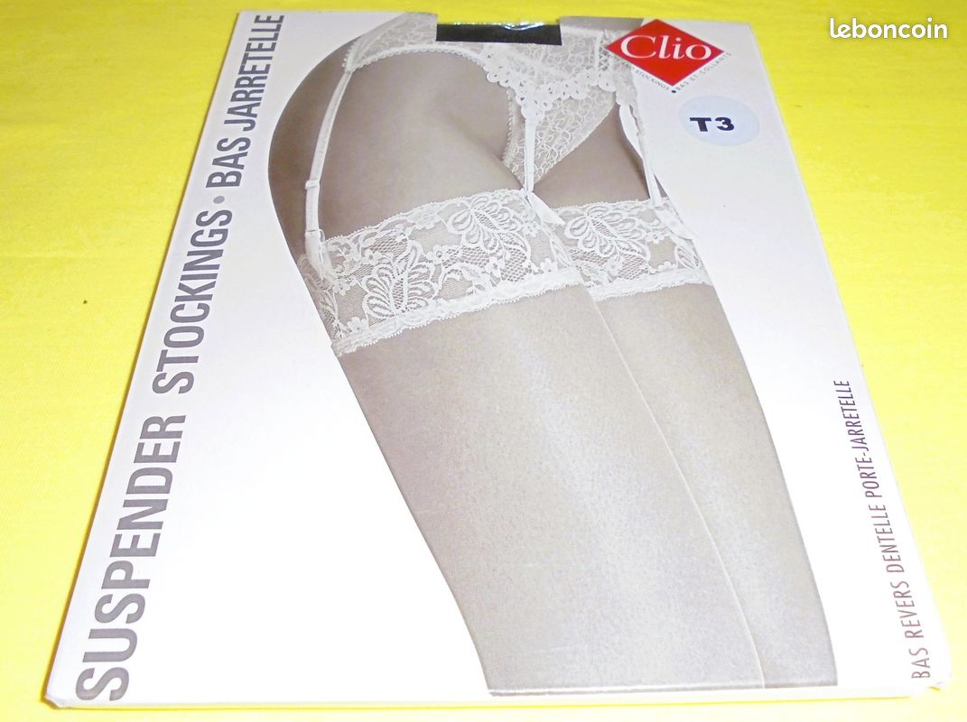 Bas «Clio» nylon-lycra, pour porte-jarretelles, Taille 3, vintage, rétro, luxe (image 7)