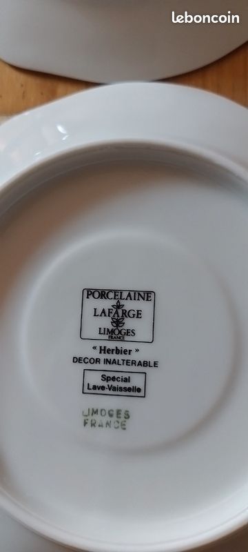 2 soucoupes porcelaine Lafarge Limoges (image 4)