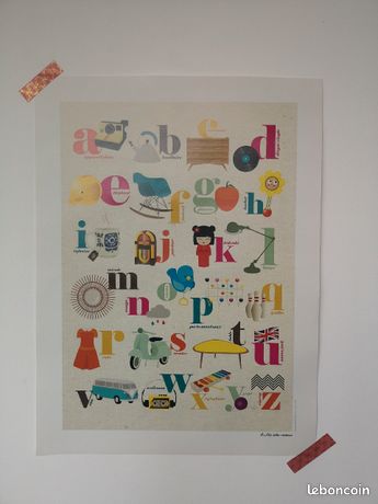 Affiche abécédaire vintage