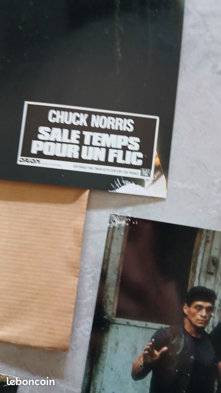 Lot 9 photos exploitation cinéma d'origine - Sale temps pour un flic (1985) Chuck Norris + pochette (image 6)