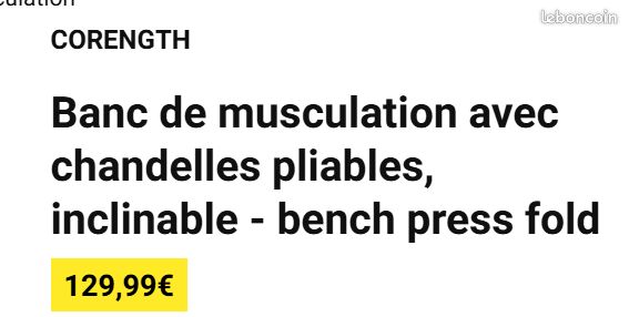 Ban de musculation avec chandelles pliable (image 1)