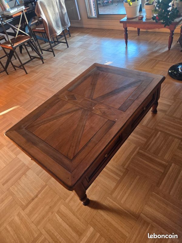 Belle table de salon bois massif (image 1)