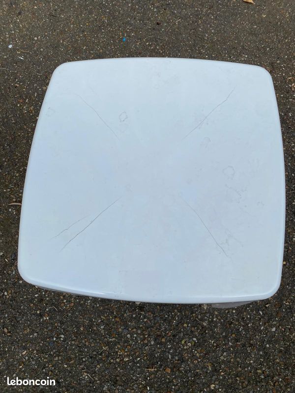 Tabouret blanc en plastique et acier (image 4)