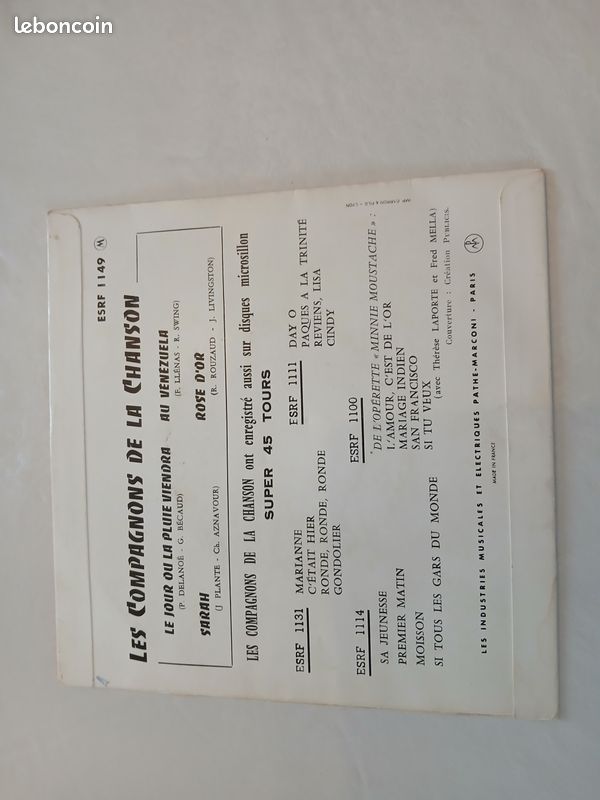 Disque 45 tours Les Compagnons de la Chanson (image 2)
