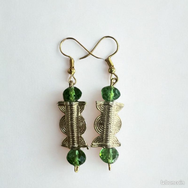 Boucles D'Oreilles Africaines En Bois - Cercles Multi-Couleurs - Style Ethnique - Neuf