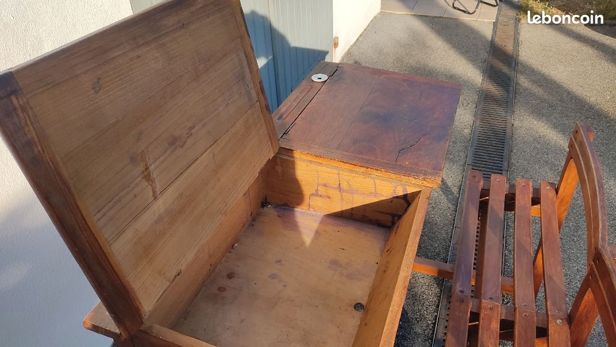 Joli bureau pupitre avec encrier d origine (image 3)