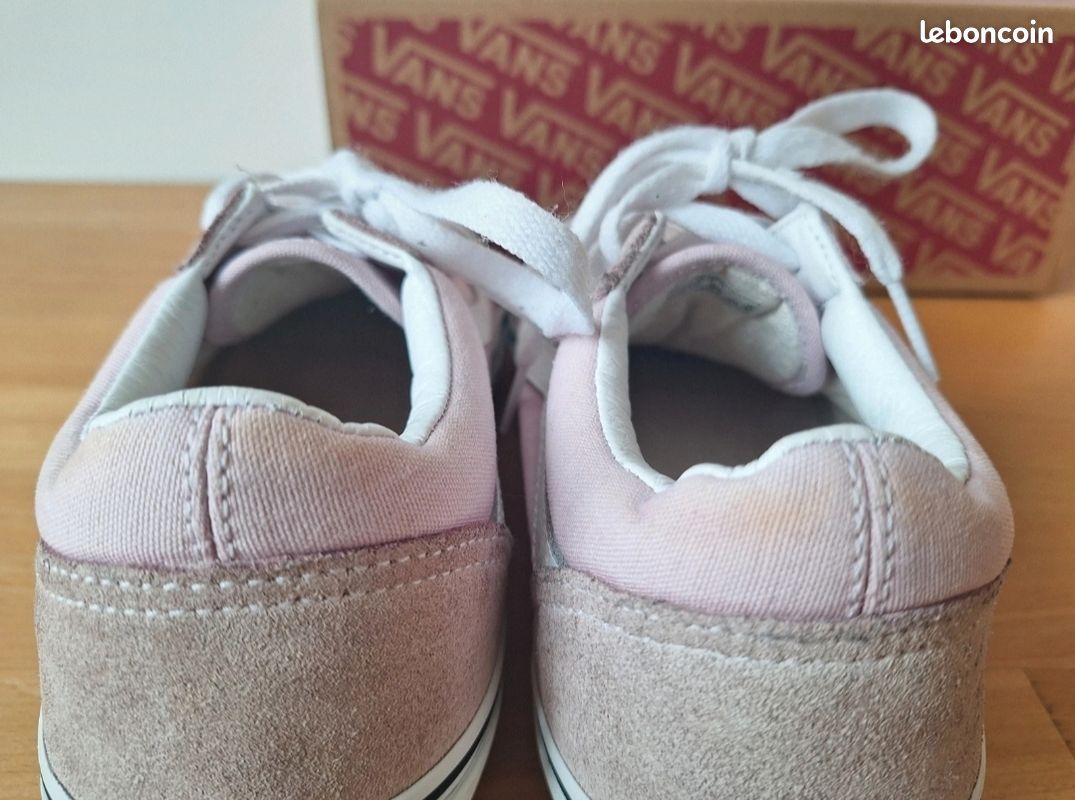 Vans Old Skool Rose et blanche femme 38 Chaussures
