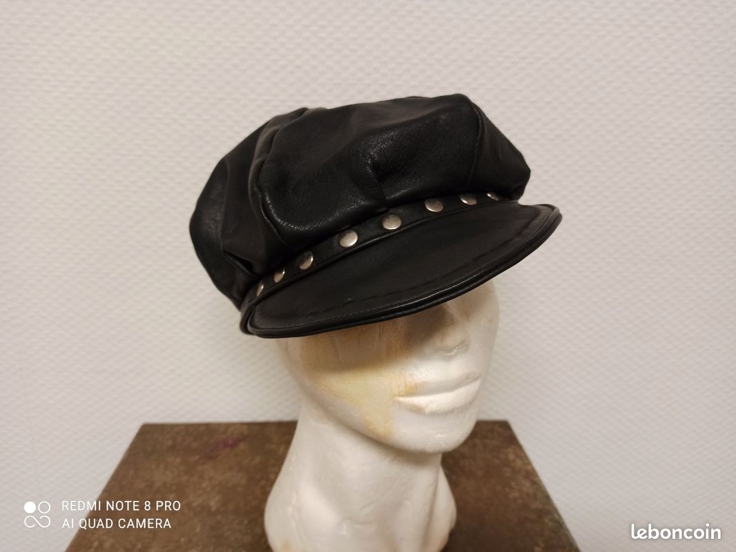 Chapeau casquette cuir vintage marque Stocko (image 1)