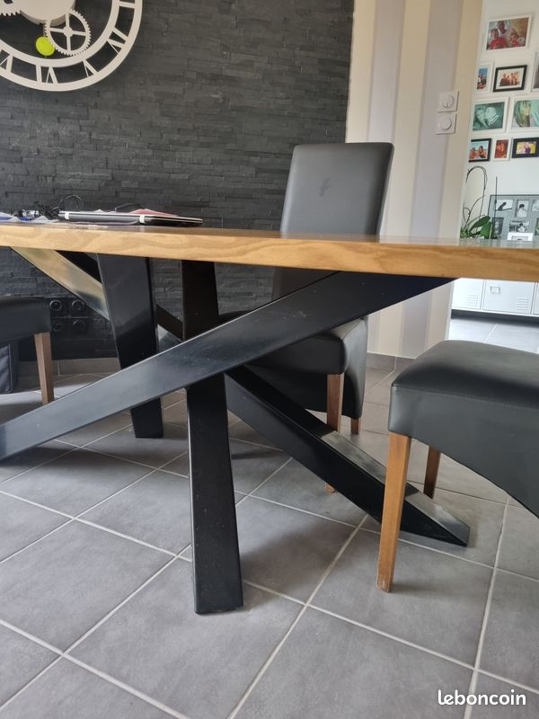 Table bois métal salle à manger (image 4)