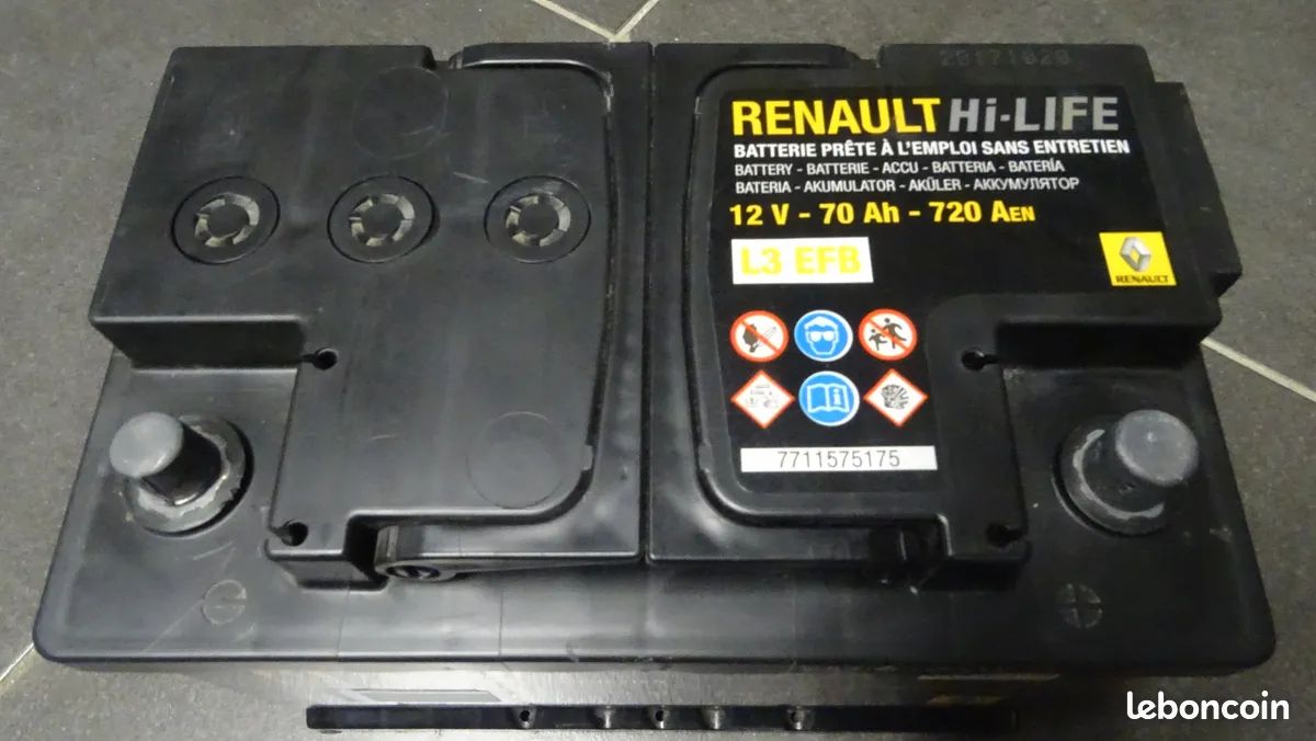 Batterie Renault 12V L3 70Ah 720A start and stop - Équipement auto