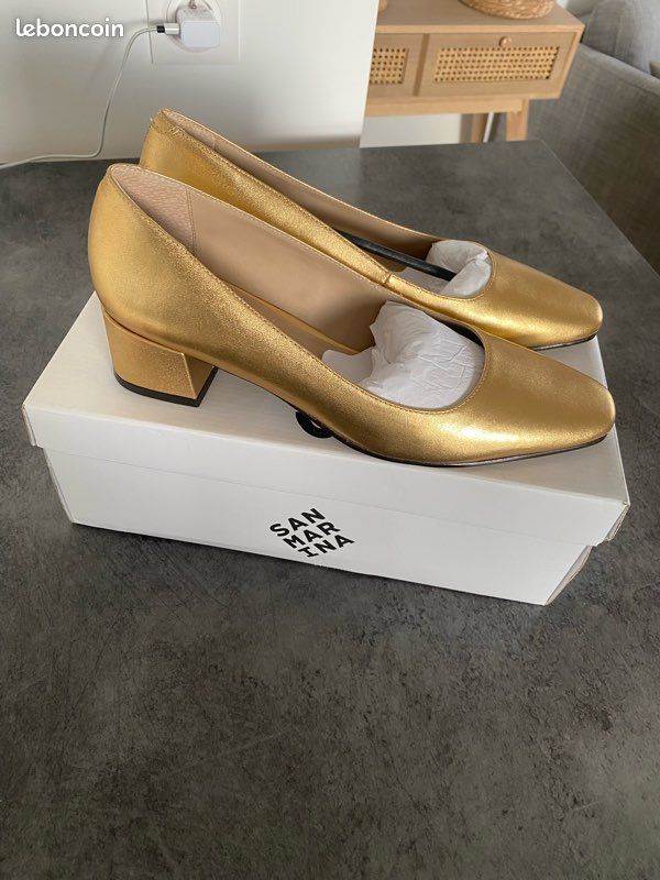 Escarpins Femme San Marina Escarpin Dore Chaussures à Talon San