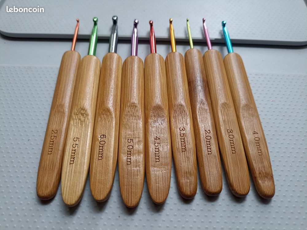 Lot De 20 Crochets En Bois Pour Crochet En Bambou, Aiguilles à Crochet Avec Aiguilles à Broder