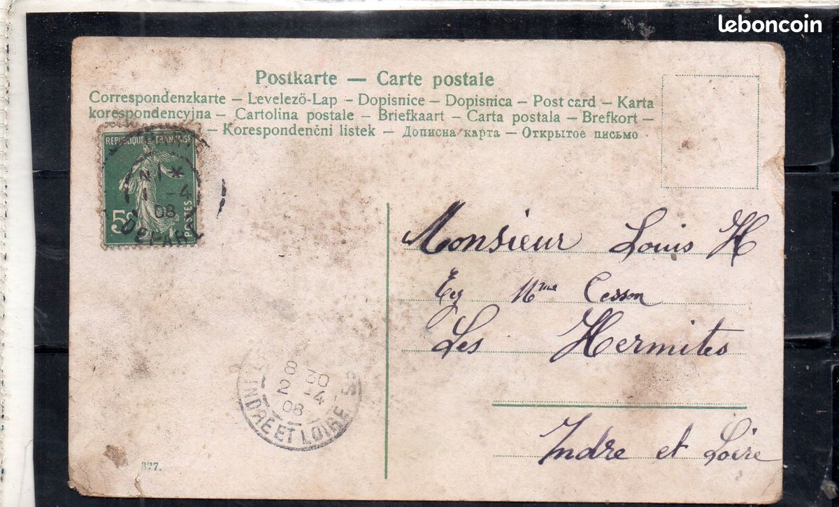 CPA carte postale fantaisie 1er Avril jeune fille avec des poissons
