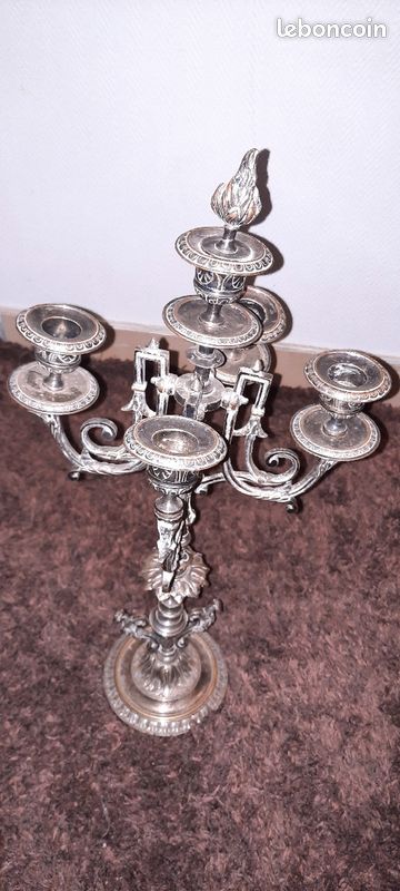 Ancienne belle bougeoirs en métal argenté ou Bronze argenté (image 9)