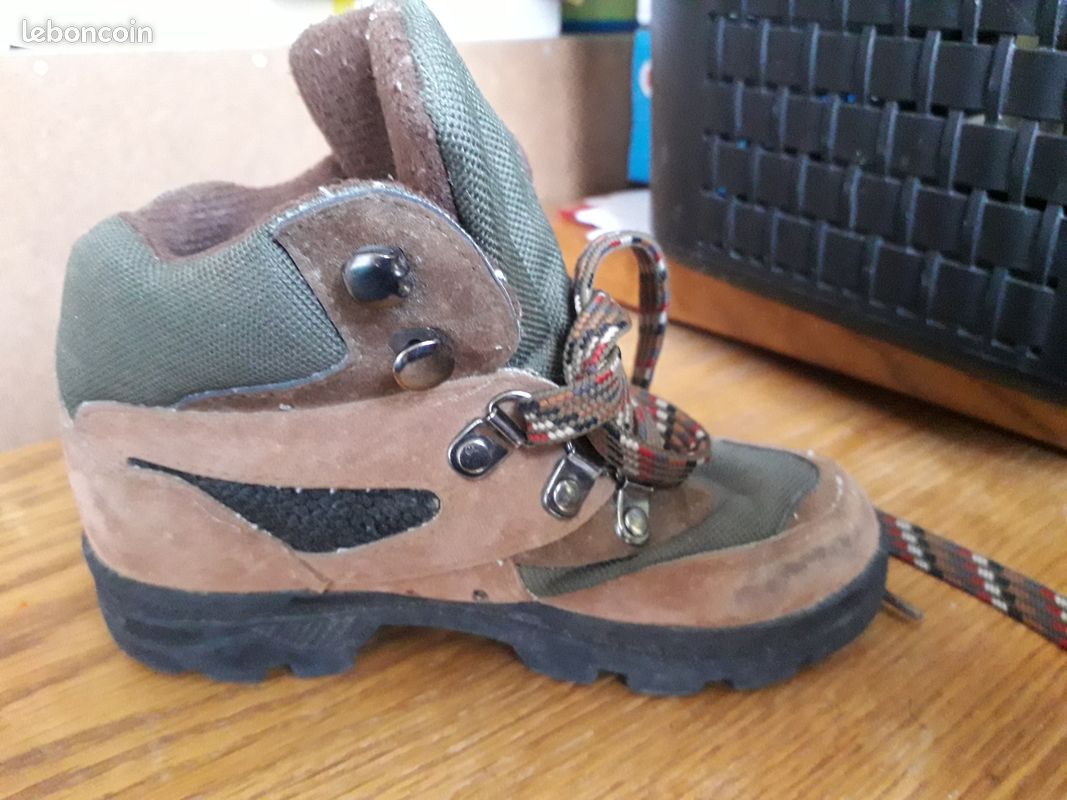 Chaussures marche TBE marron+kaki T27/28 (image 1)
