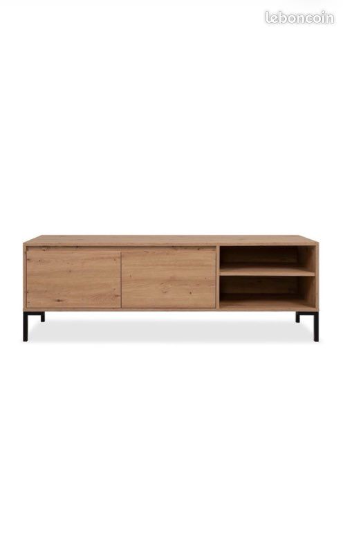 Meuble TV 2 abattants 2 niches L150cm (image 4)