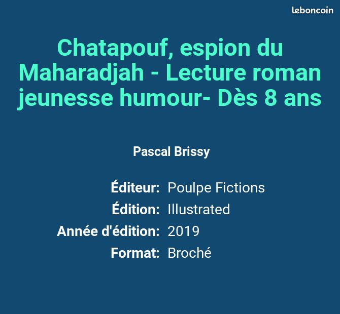 Chatapouf, espion du Maharadjah - Lecture roman jeunesse humour- Dès 8 ans - Pascal Brissy (image 2)