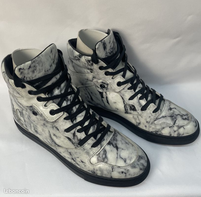 Baskets sneakers montantes Balenciaga Marble Marbre Noir et gris