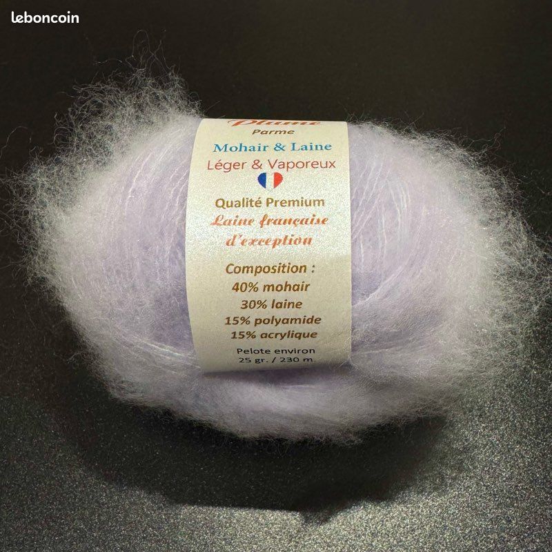 Mohair Plume parme 10 pelotes de 25g 230m (image 3)