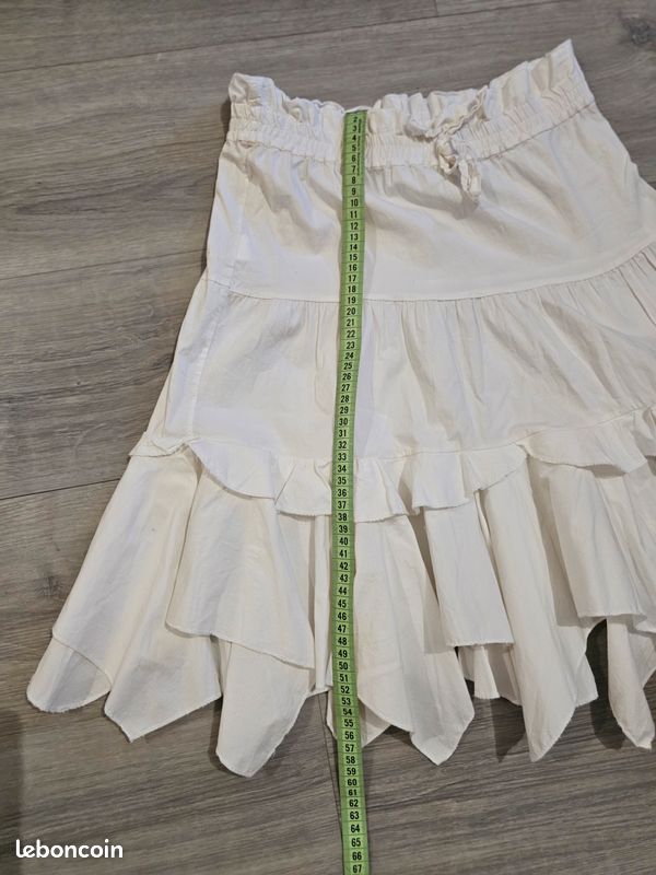 🔥 Jupe volantée asymétrique blanche - Taille Unique (Made in France) (image 7)