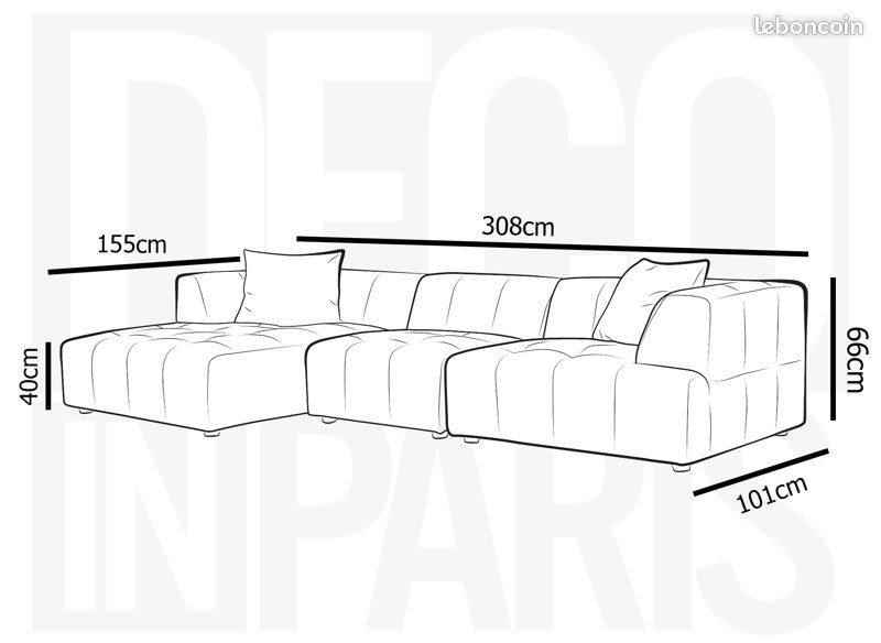 Canapé D'angle Avec Méridienne En Velours Gris Kelia - Angle Droit KELIA