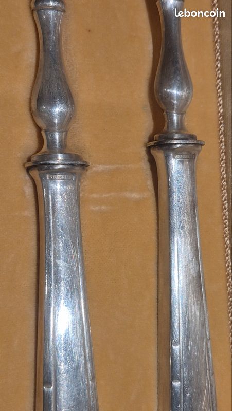 Ancien Service à Salade Art Déco ALFÉNIDE (CHRISTOFLE) - Métal Argenté & Corne (image 3)