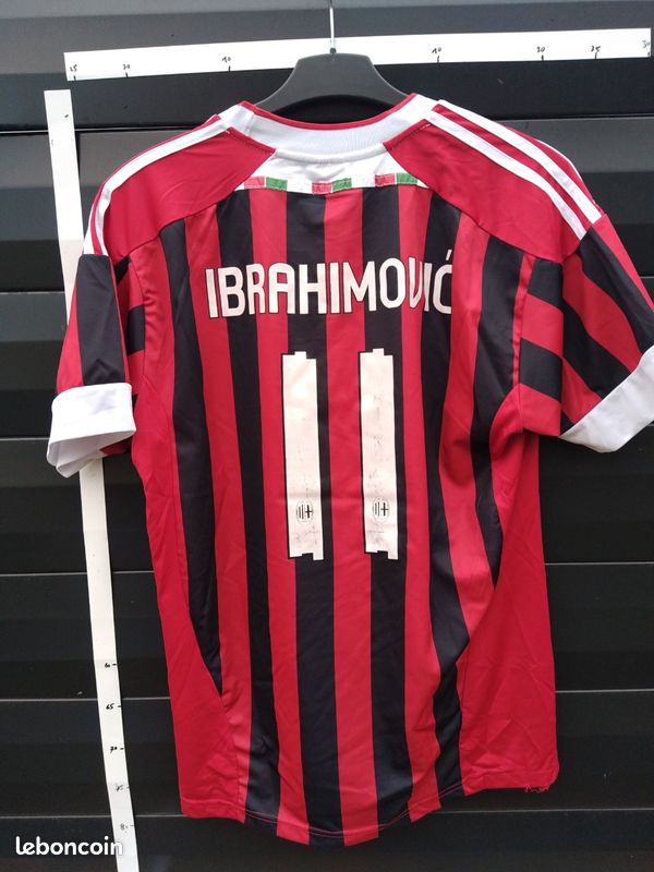 Maillot AC Milan Ibrahimovic Taille M - Maillot De Football Officiel, Rouge, Occasion, Pour Supporter Les Rossoneri