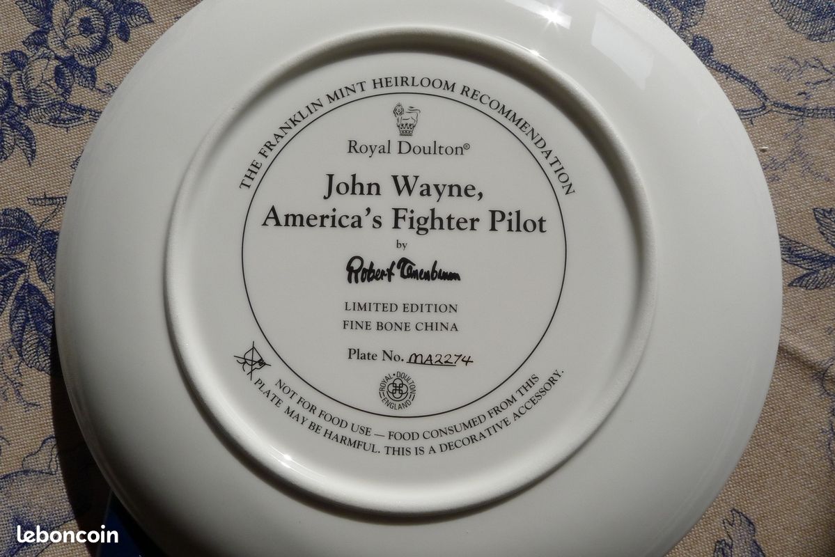 Assiette porcelaine Franklin Mint John Wayne - Collection