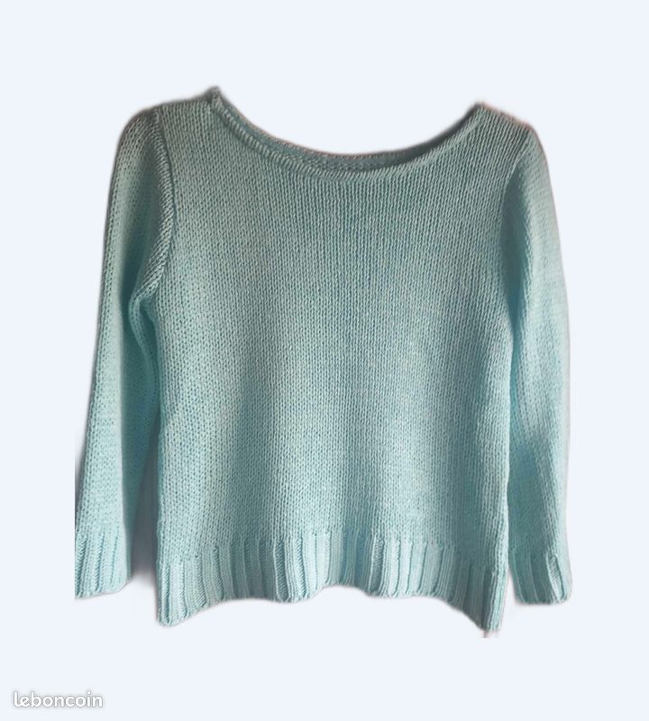 Pull court bleu ciel Vêtements