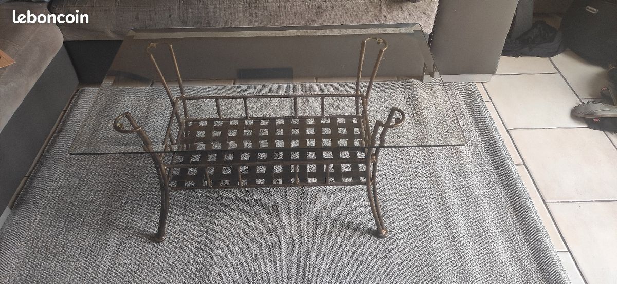 Table basse verre et fer forgé (image 2)