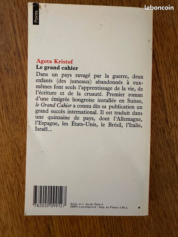 Livre "Le grand cahier" (Agota KRISTOF) (image 2)