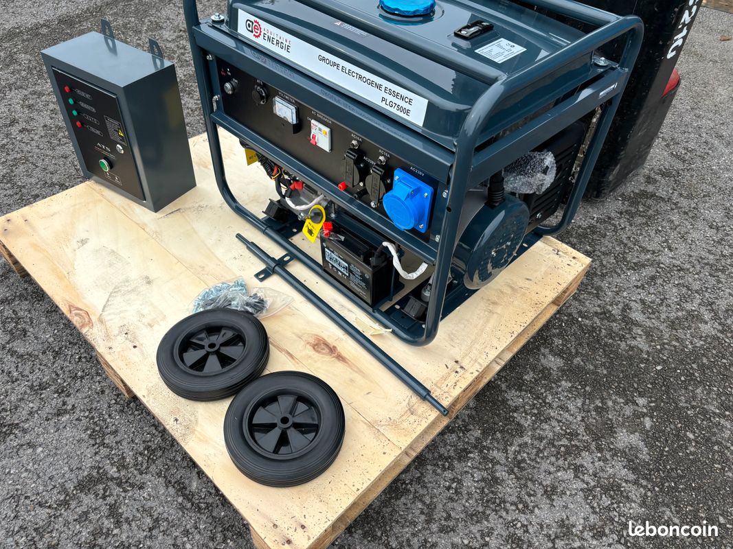 GROUPE ELECTROGENE AVR AQUITAINE ENERGIE ATS 9KVA 230/400V SP98 E85 SP95 E10 Démarreur manuel par lanceur + démarrage électrique automatique avec inverseur de source (image 1)