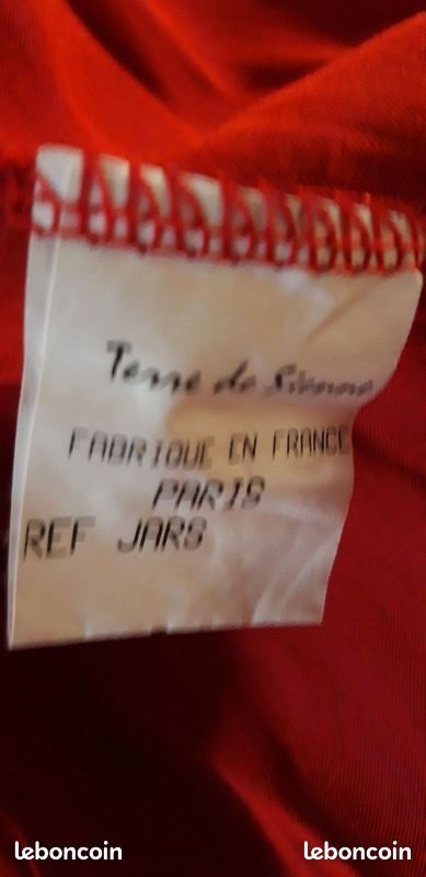 Ancien chemisier femme satiné rouge avec reflets bleu taille36 (image 3)