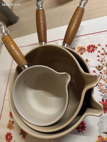 Service à Fondue Complet Cousances Le Creuset – Fonte émaillée Marron – 11 Pièces Vintage