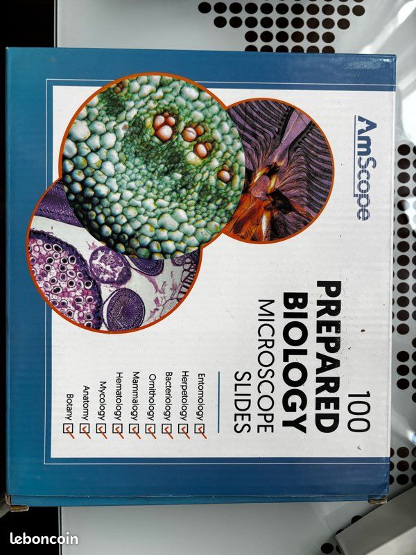 Lot de 100 lames préparées Amscope (image 1)