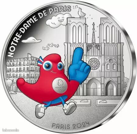 Pièce argent 10 notre dame de Paris jo 2024 (image 1)