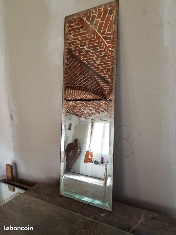 Glace de Miroir ancien biseauté (image 2)
