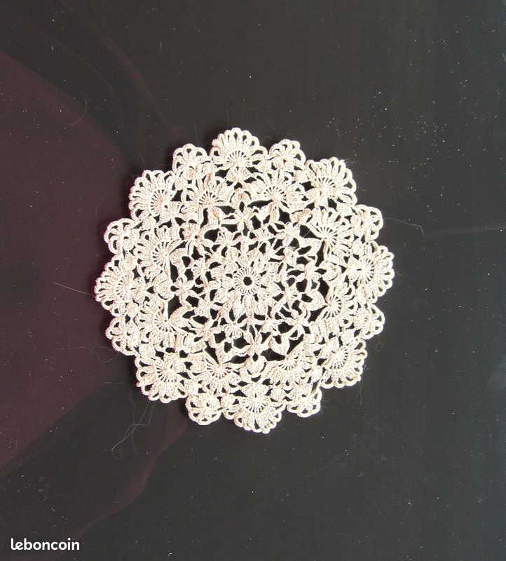 Napperon Dentelle Frivolité Fait Main – Blanc – Rectangulaire 20x30 Cm – Neuf