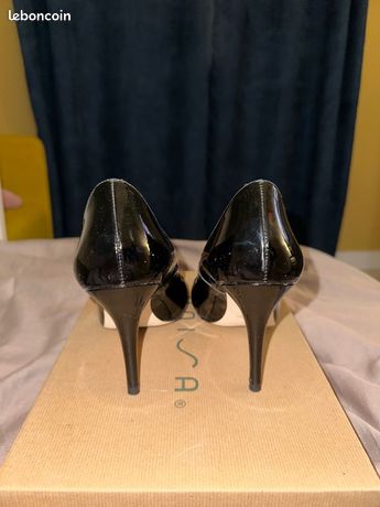 Escarpins Vintage Minelli En Cuir Noir - Taille 40.5 - Talons Moyens - Occasion Bon état - Chaussures Femme élégantes