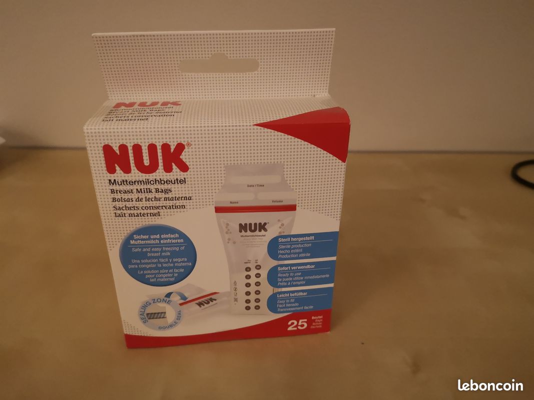 25 sachets de conservation lait maternel de Nuk, Pots de