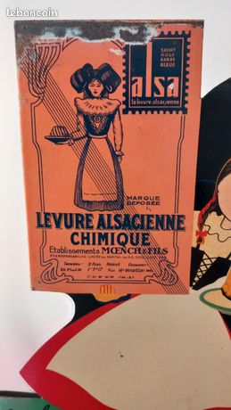 Rare Belle Ancienne Boîte En Tôle Publicitaire Alsa Levure P Vendeuvre