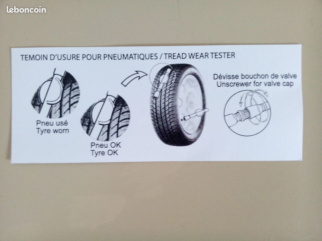 Testeur / Témoin Usure pneumatique auto - Équipement auto