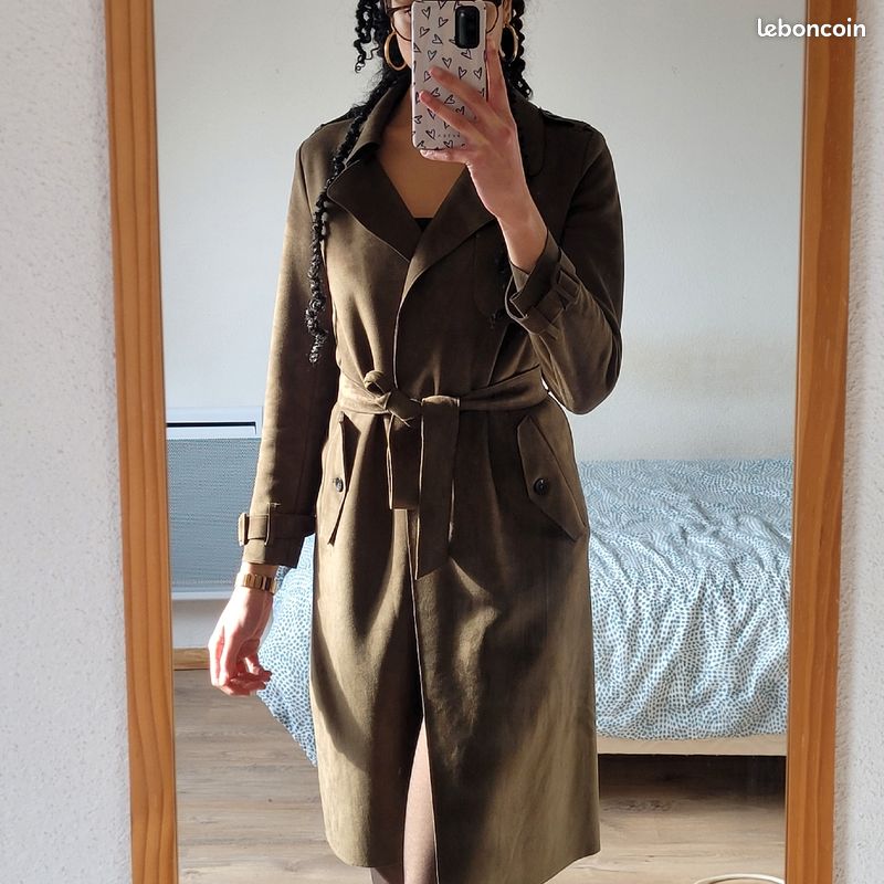 Trench Court Trench Vert Zara Trench Manteau Laine Vert Femme Zara