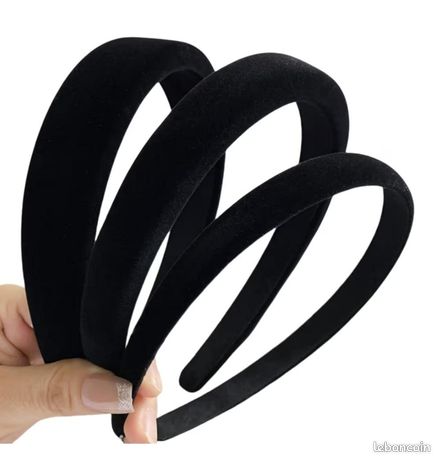 Lot De 4 Serre-Têtes En Satin Noir – Largeur 4 Cm – Anti-Dérapant – Pour Cheveux – Femme/Fille – Quotidien & Soirée