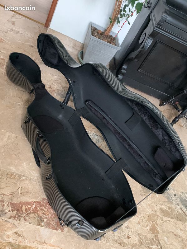 🎻 Étui rigide de violoncelle 4/4 en fibre de carbone avec roulettes (image 3)