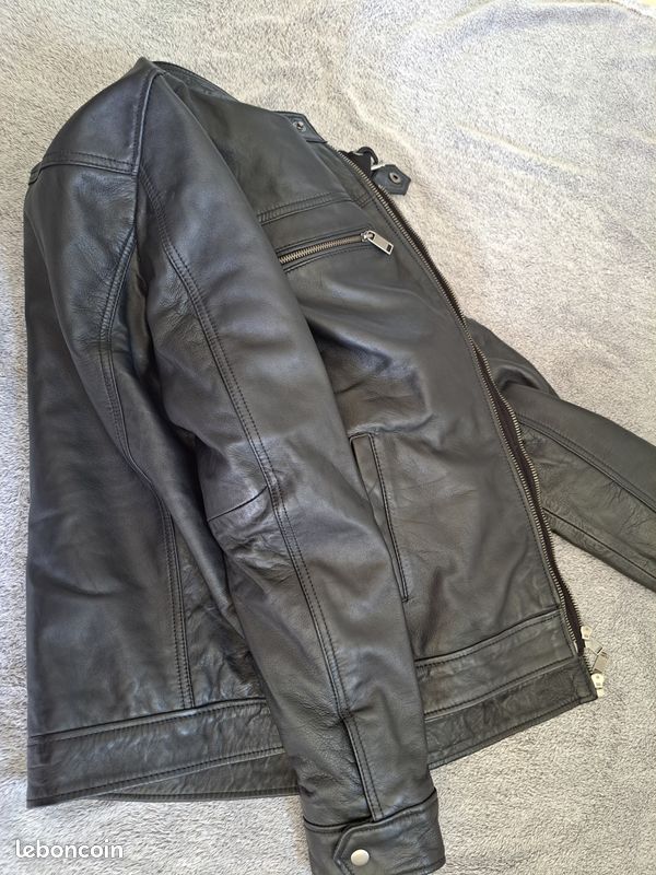 Veste en cuir véritable Le temps des cerises neuve étiquette (image 10)
